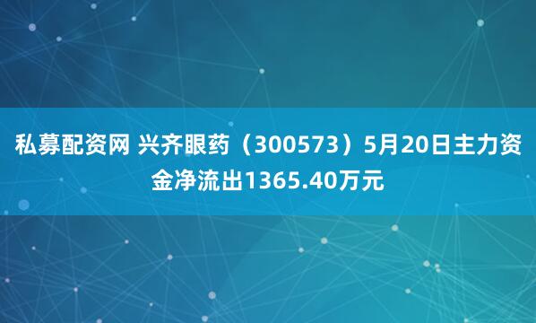 私募配资网 兴齐眼药（300573）5月20日主力资金净流出1365.40万元